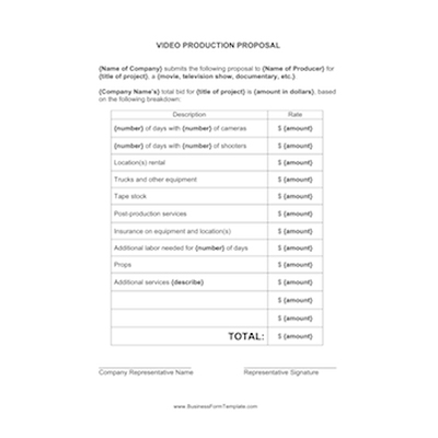 New Video Production Forms